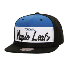 Toronto Maple Leafs - Mitchell & Ness Retro Script Colorblock Snapback Hat Black