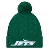 New York Jets New Era Women's Cable Cuffed Knit Hat with Pom Green - NFL