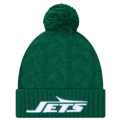 New York Jets New Era Women's Cable Cuffed Knit Hat with Pom Green - NFL