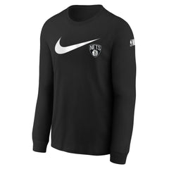 Nike - Brooklyn Nets Youth Swoosh Long Sleeve T-Shirt - Black