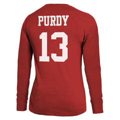 Brock Purdy San Francisco 49ers Majestic Threads Women's Player Name & Number Long Sleeve T-Shirt Scarlet - NFL