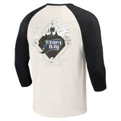 Tampa Bay Rays Darius Rucker Collection by Fanatics Cooperstown Collection Raglan 3/4-Sleeve T-Shirt Lifestyle