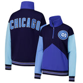 Chicago Cubs Terez Women's Classic Colorblock Quarter-Zip Sweatshirt for sale