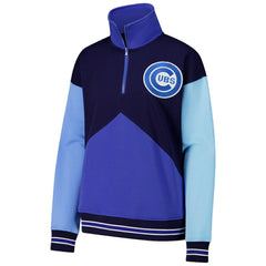 Chicago Cubs Terez Women's Classic Colorblock Quarter-Zip Sweatshirt for sale