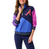 Atlanta Braves Terez Women's Classic Colorblock Quarter-Zip Sweatshirt Sale