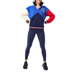 New York Yankees Terez Women's Classic Colorblock Quarter-Zip Sweatshirt Clearance
