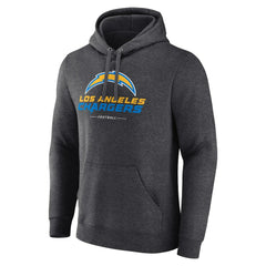 Los Angeles Chargers Team Lockup Pullover Hoodie Charcoal - NFL