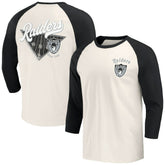 Las Vegas Raiders Darius Rucker Collection Raglan 3/4 Sleeve T-Shirt Black/White - Fanatics