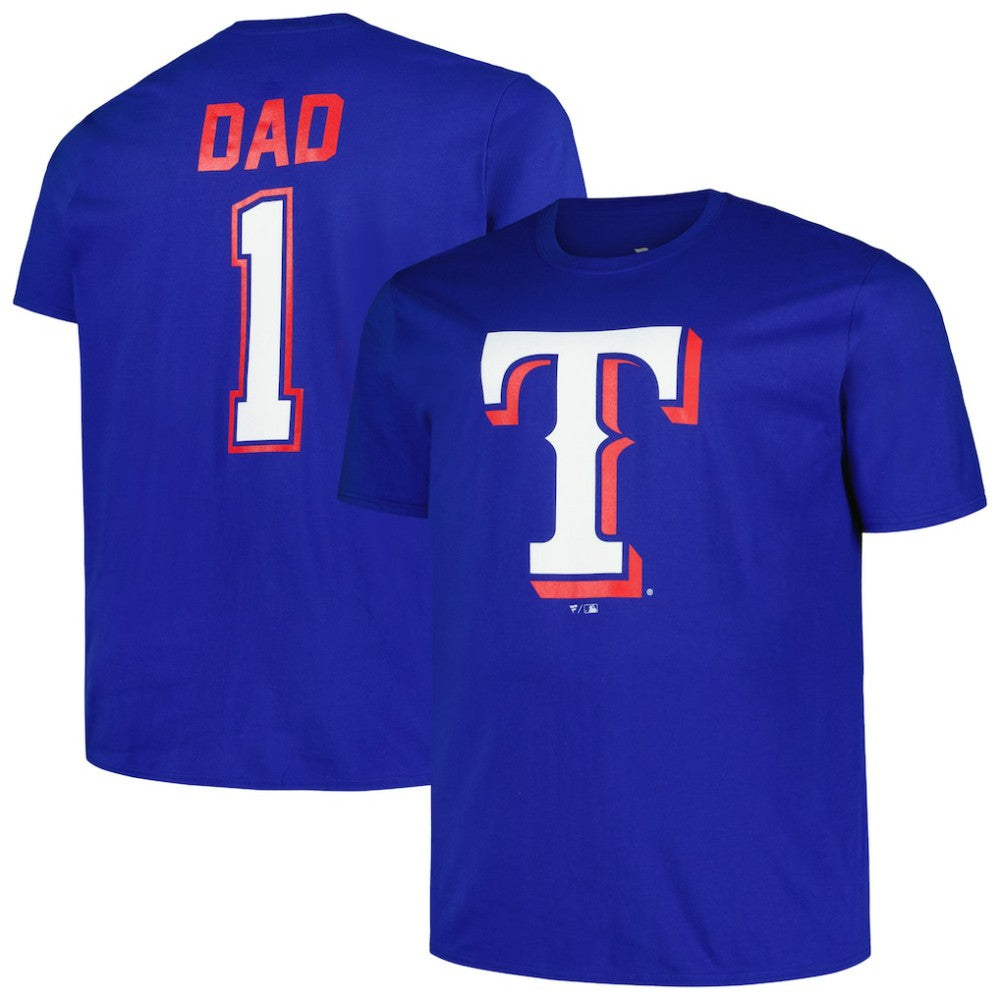 Texas Rangers Profile Big & Tall #1 Dad T-Shirt Clearance