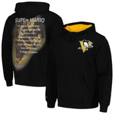 Mario Lemieux Pittsburgh Penguins Mitchell & Ness Premium Name & Number Fleece Pullover Sweatshirt Black