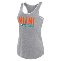 Miami Dolphins Women's Plus Size Fuel Tank Top Heather Gray - Fanatics