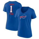 Buffalo Bills Women's Plus Size Mother's Day #1 Mom V-Neck T-Shirt Royal - Fanatics