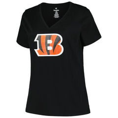 Cincinnati Bengals Women's Plus Size Mother's Day #1 Mom V-Neck T-Shirt Black - Fanatics