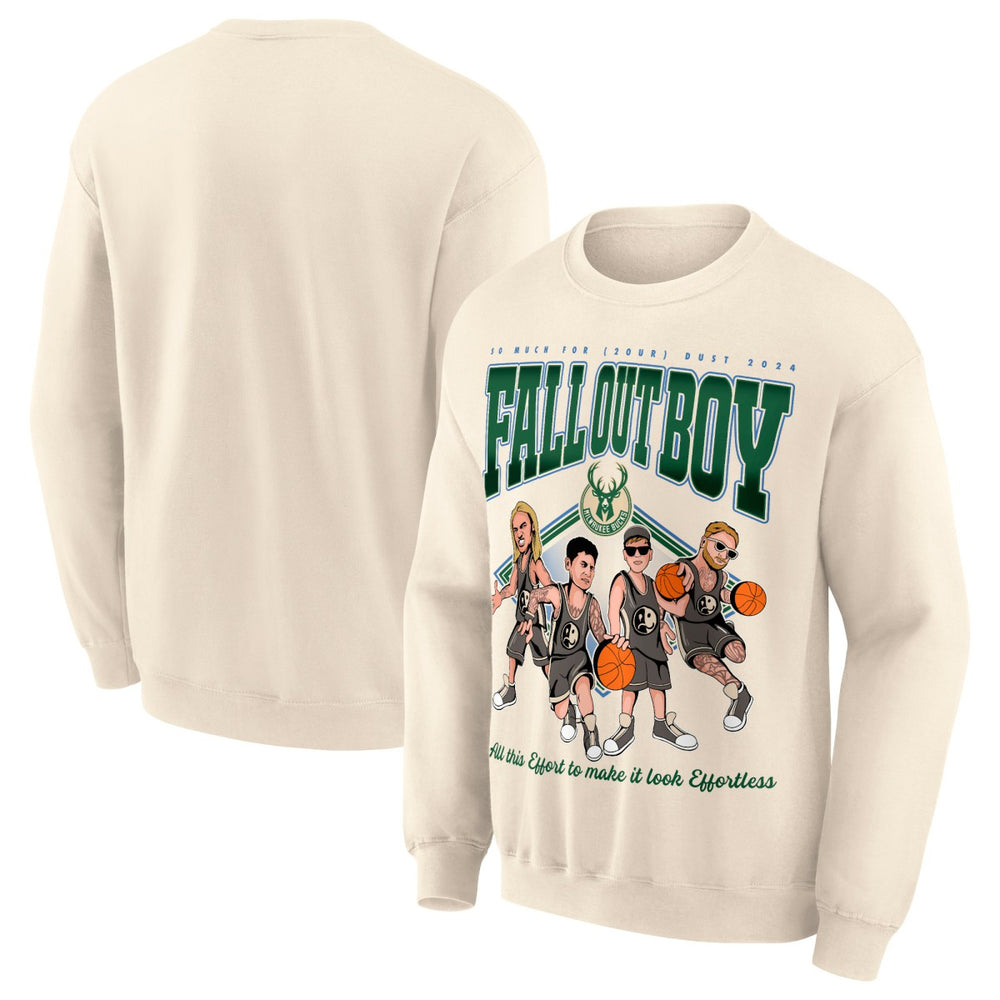 NBA - Fall Out Boy x Milwaukee Bucks Unisex So Much For (2our) Dust Pullover Sweatshirt - Cream