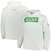 Fanatics - Milwaukee Bucks Big & Tall Raglan Tri-Blend Pullover Hoodie - Ash