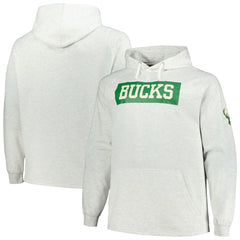 Fanatics - Milwaukee Bucks Big & Tall Raglan Tri-Blend Pullover Hoodie - Ash