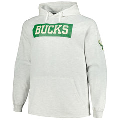 Fanatics - Milwaukee Bucks Big & Tall Raglan Tri-Blend Pullover Hoodie - Ash