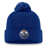 Edmonton Oilers - Fanatics Primary Logo Cuffed Knit Hat with Pom Royal