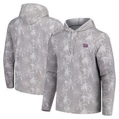 New York Giants Palm Frenzy Hoodie Long Sleeve T-Shirt Gray - Tommy Bahama