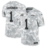 Sauce Gardner New York Jets 2024 Salute to Service Limited Jersey Arctic Camo - Nike