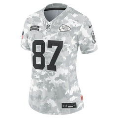 Travis Kelce Kansas City Chiefs Women's 2024 Salute to Service Limited Jersey Arctic Camo - Nike