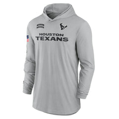 Houston Texans 2024 Salute to Service Lightweight Dri-FIT Long Sleeve Hoodie T-Shirt Gray - Nike