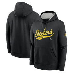 Pittsburgh Steelers Rewind Club Logo Pullover Hoodie Black - Nike