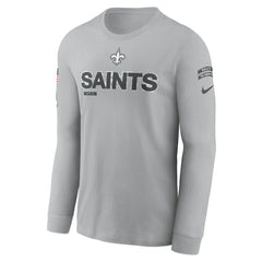 New Orleans Saints 2024 Salute To Service Long Sleeve T-Shirt Gray - Nike