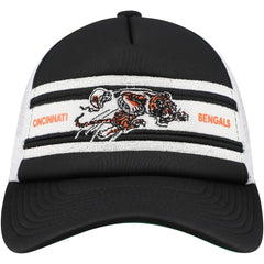 Cincinnati Bengals Youth Stripe Trucker Adjustable Hat Black - Mitchell & Ness