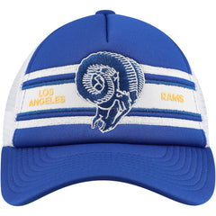 Los Angeles Rams Youth Stripe Trucker Adjustable Hat Royal - Mitchell & Ness
