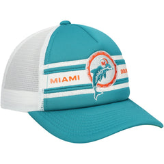 Miami Dolphins Youth Stripe Trucker Adjustable Hat Aqua - Mitchell & Ness