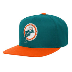 Miami Dolphins Youth Team Two-Tone Snapback Hat Aqua - Mitchell & Ness