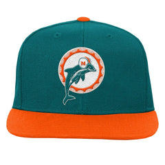 Miami Dolphins Youth Team Two-Tone Snapback Hat Aqua - Mitchell & Ness