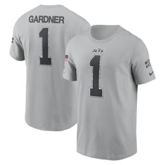 Ahmad Sauce Gardner New York Jets 2024 Salute To Service Name & Number T-Shirt Gray - Nike