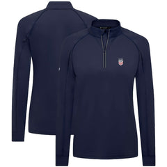 USWNT Levelwear Women's Kinetic Insignia Quarter-Zip Pullover - Navy