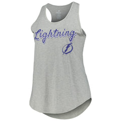 Tampa Bay Lightning - Fanatics Women's Plus Size Racerback Tank Top Heather Gray