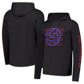Barcelona Wordmark Long Sleeve Hoodie T-Shirts- Charcoal