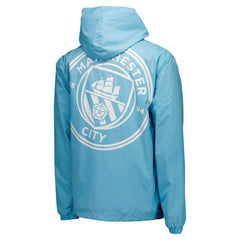 Manchester City Home Match Hoodie Full-Zip Windbreaker Jacket - Light Blue
