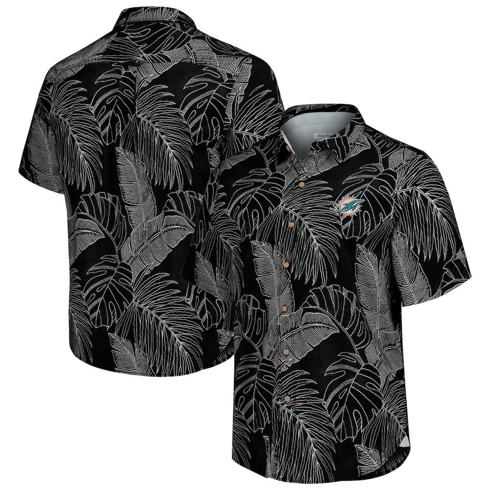 Miami Dolphins Sport Vine Line Button-Down Shirt Black - Tommy Bahama