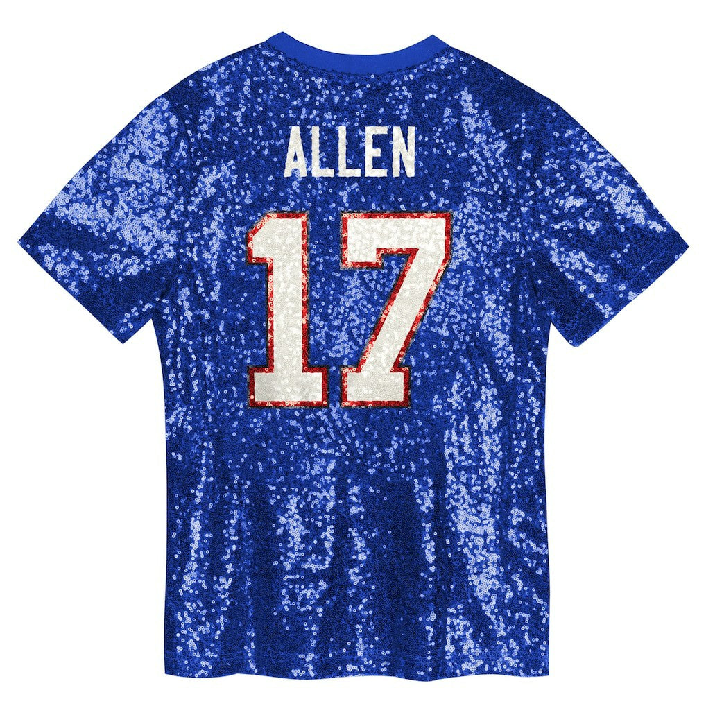 Josh Allen Buffalo Bills Girls Youth Sequin V-Neck Fashion Jersey - Royal on sale | NFL Jerseys