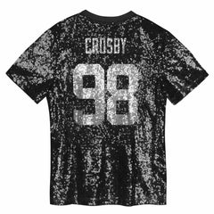 Maxx Crosby Las Vegas Raiders Girls Youth Sequin V-Neck Fashion Jersey Black - NFL