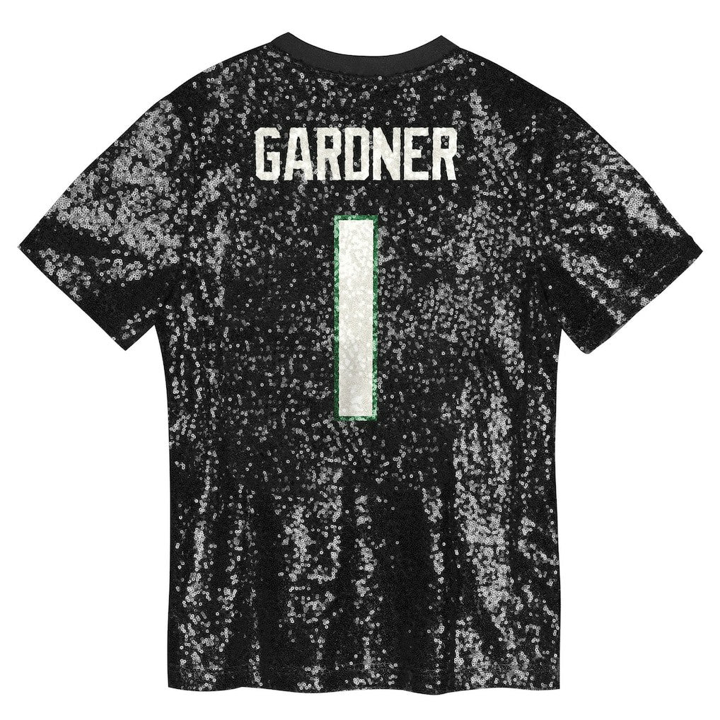 Sauce Gardner New York Jets Girls Youth Sequin V-Neck Fashion Jersey - Black for sale | NFL Jerseys
