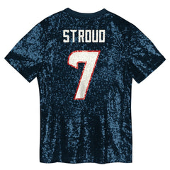 C.J. Stroud Houston Texans Girls Youth Sequin V-Neck Fashion Jersey Navy - NFL