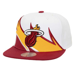 Mitchell & Ness - Miami Heat Waverunner Snapback Hat - White/Red