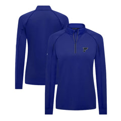 St. Louis Blues - Levelwear Women's Kinetic Insignia Core Quarter-Zip Pullover Top Blue