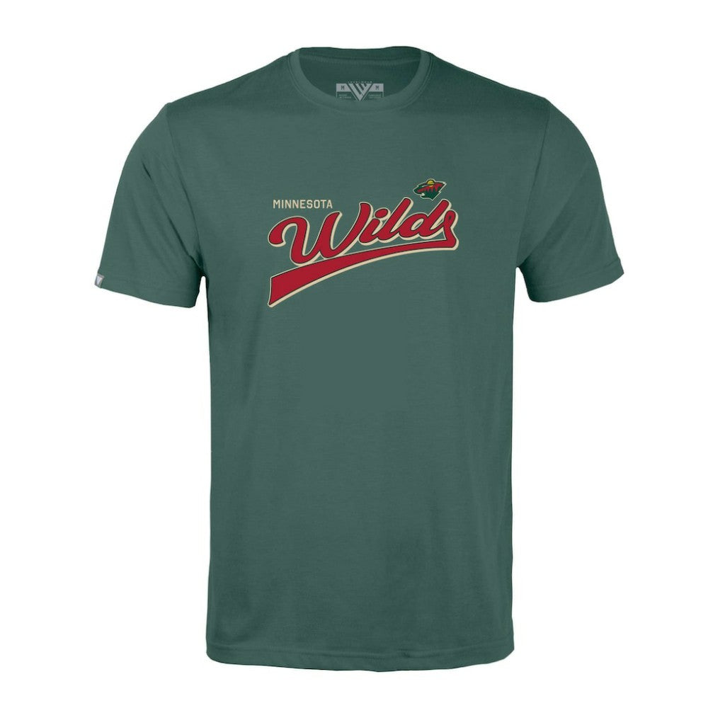 Minnesota Wild - Levelwear Richmond Retro Script T-Shirt Green