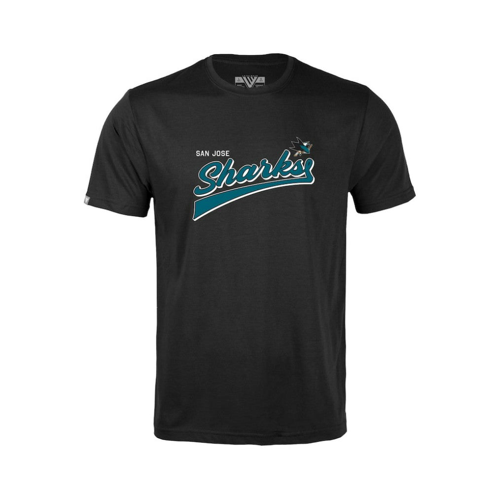 San Jose Sharks - Levelwear Youth Little Richmond Retro Script T-Shirt Black