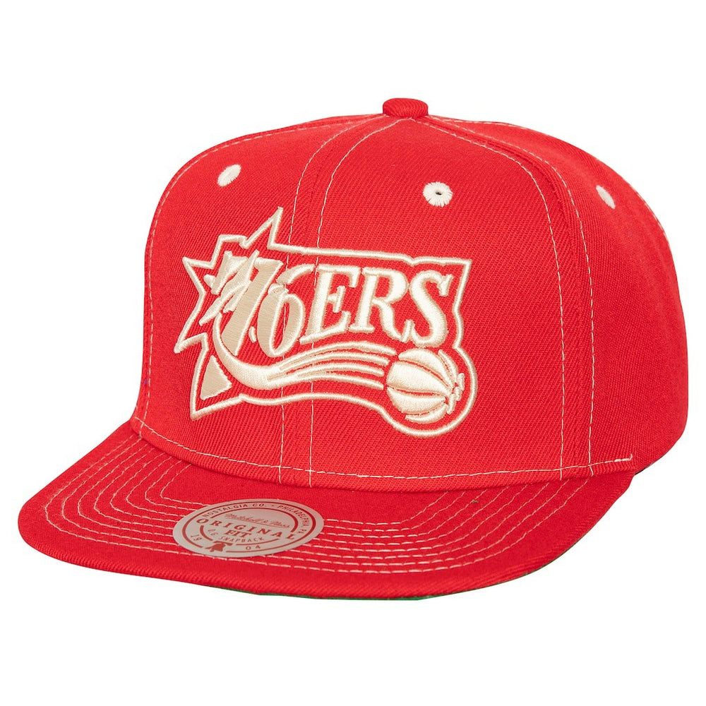 Mitchell & Ness - Philadelphia 76ers Energy Contrast Snapback Hat - Red
