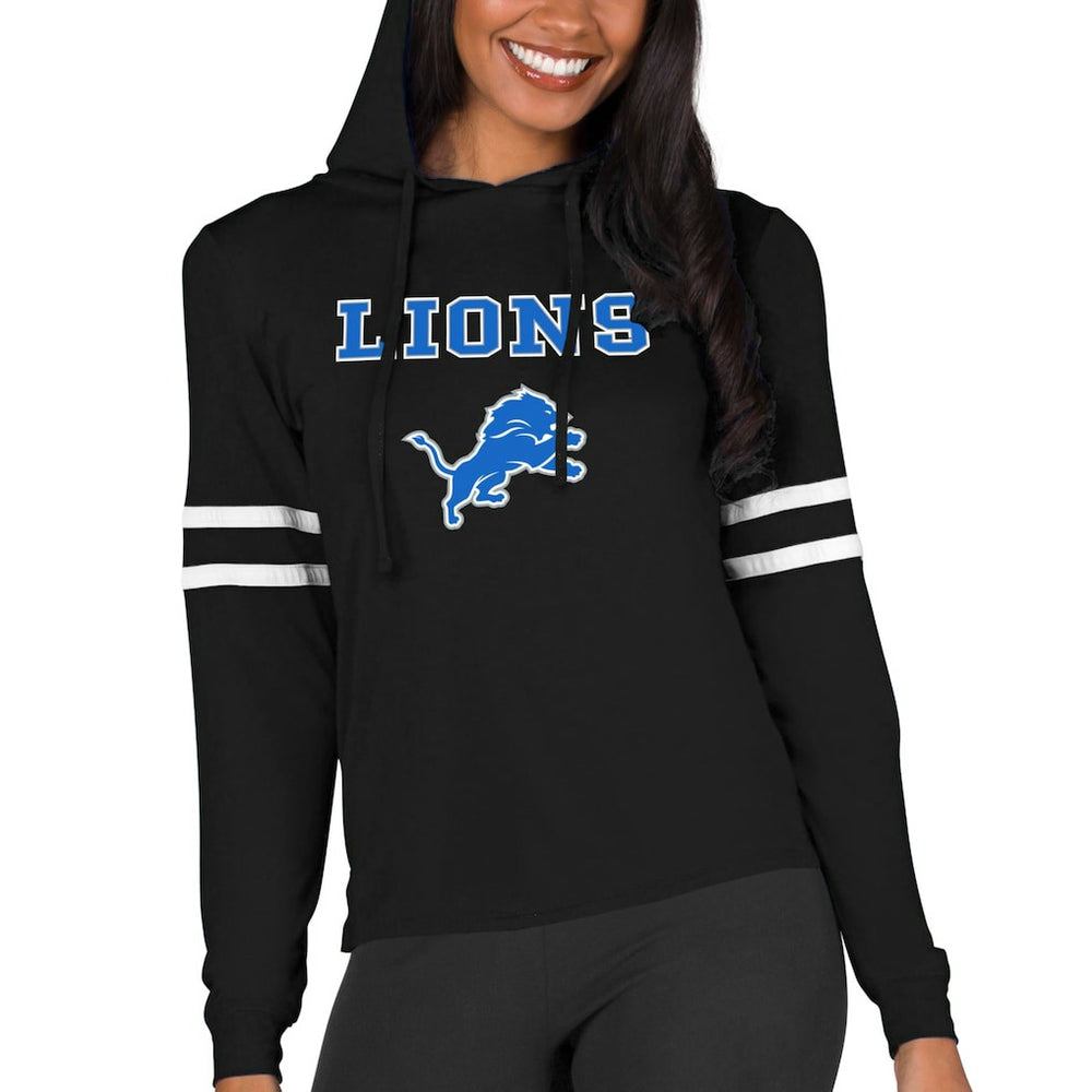 Detroit Lions Concepts Sport Women's Marathon Lightweight Lounge Pullover Hoodie Black - NFL