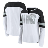 Los Angeles Kings - Fanatics Women's Frozen Long Sleeve Notch Neck T-Shirt White/Black